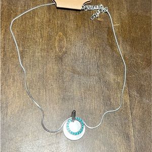 Silver and blue paparazzi necklace